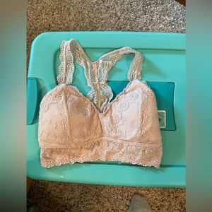 Eden Ruth lace bralette, pale pink